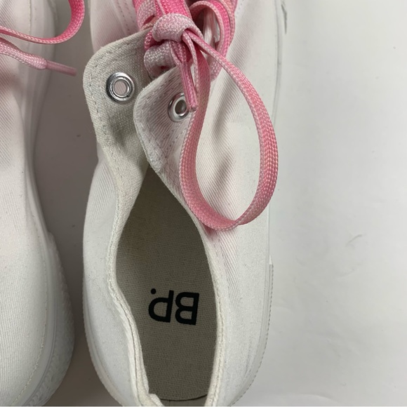 Bp Greta White Canvas‎ Shoes Womens Size 6 Pink Lace Up NWOB 7328 - Picture 6 of 9